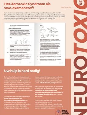 NeuroToxic News - Januari 2025 - Het Aerotoxic Syndroom als vwo-examenstof!