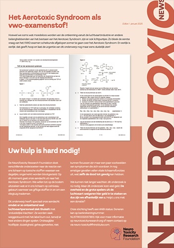 NeuroToxic News - Januari 2025 - Het Aerotoxic Syndroom als vwo-examenstof!